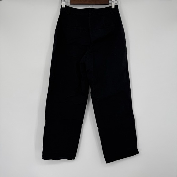 Good American Womens Black Trousers Size 2/26 Dress Pants Wide Leg Raw Hem - Picture 4 of 8